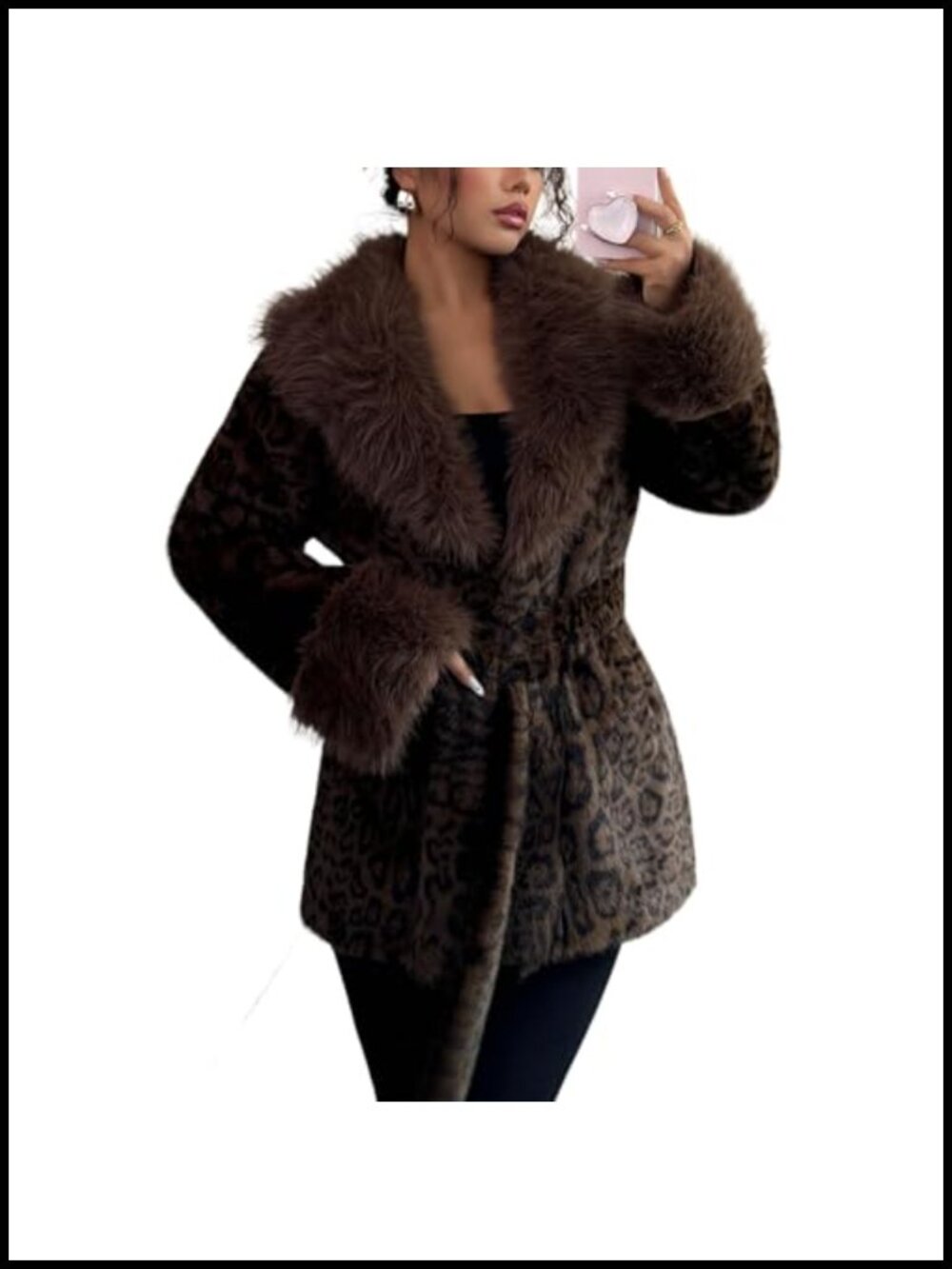 Faux Fur Coat for Women Open Front Faux Fur Jacket Fluffy Furry Winter Outwear
